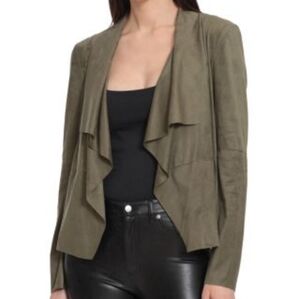 NWT- BagatelleFaux-Suede Drape-Front Jacket